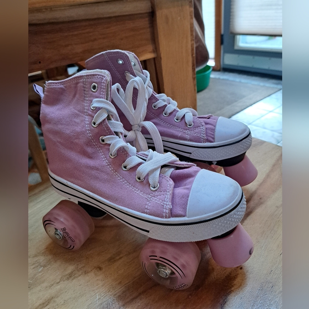 Pink High-Top Roller Skates